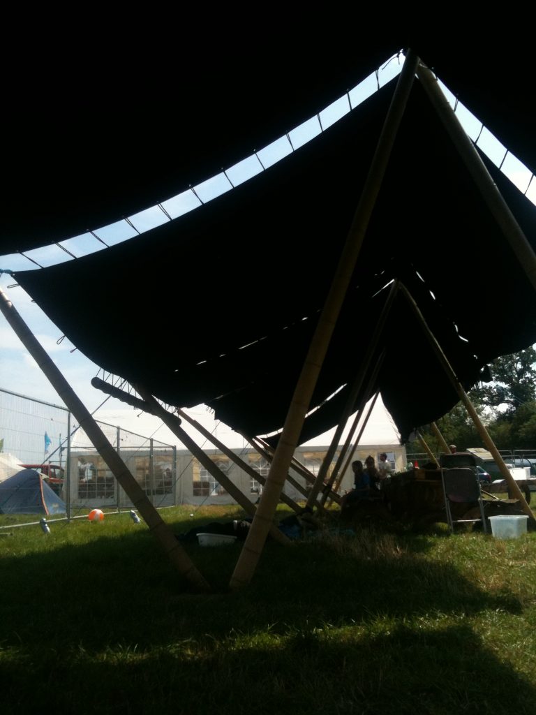 black canopy tent our field HQ